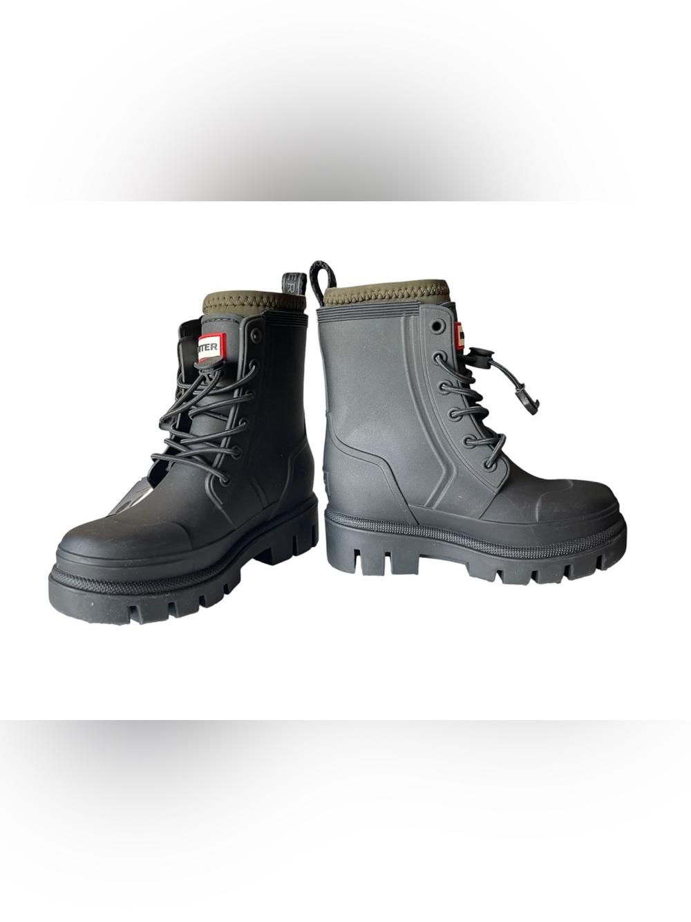 HUNTER Kids' Stamp Waterproof Lace-Up Rain Boot (little kids, toddler, walker) - Picture 3 of 11